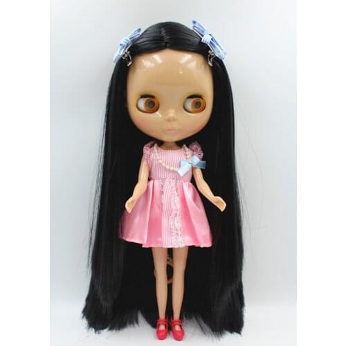 Blygirl Doll Black hair Blyth Doll body Fashion Can refit makeup Fashion doll Wheat muscle