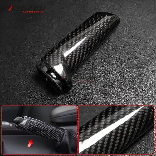 LHD Real Carbon Fiber Car Handbrake Gear Shift Interior Trim Cover For BMW 3 Series E90 2005-2012 F20 F30 F31 GT F34 2013-2018