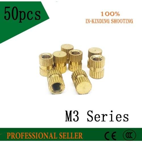 M3*4/5*5/6/8/10/12mm B Type Blind Hole Single Pass Copper Inserts Copper Embedded Parts Copper Knurled Nuts