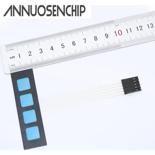 2pcs 1x4 Matrix Array 4 Key Membrane Switch Keypad (NO Mark) Keyboard 1*4 Keys 69X20MM Display Switch Control Panel For DIY