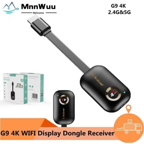 Mirascreen G9 Plus 2.4G/5G 4K Miracast Wifi for DLNA AirPlay HD TV Stick Wifi Display Dongle Receiver for IOS Android windows