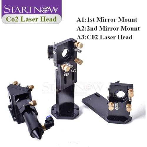 Startnow CO2 Laser Head Set with Laser Path Calibrating Device Dia.20/Lens FL 50.8 & 101.6mm D25/Mirror Integrative Mount Holder