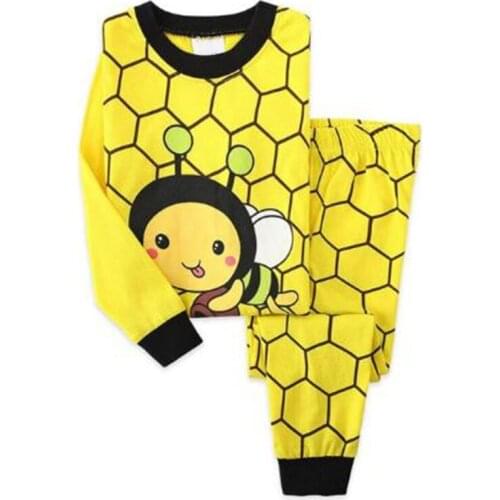 Newest Boys Girls Pijamas Cotton Children Pyjamas Sleepwear Baby Kids Pajama Suit Toddler Clothes Nightwear Set 2-7 Y P014