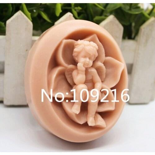 New Product!!1pcs The Hold Chin Baby With Lotus (zx209) Food Grade Silicone Handmade Soap Mold Crafts DIY Mould
