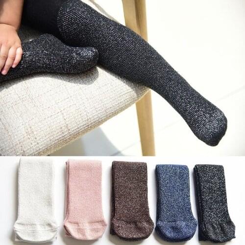 Autumn Spring Cotton Baby Socks Toddler Infant Socks Kids Children Glitter Sock Baby Knee High Socks Baby Girl Stuff