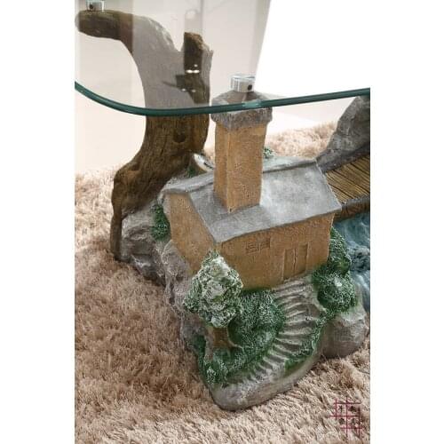 Landscape of tea table. The artistic personality toughened glass combination small family fashion ideas sitting room tea table