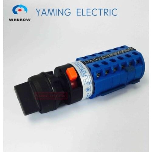 Rotary switch YMW26-20S/6 with lock button without pannel High quality changeover cam switch 6 poles 24 terminals sliver contact