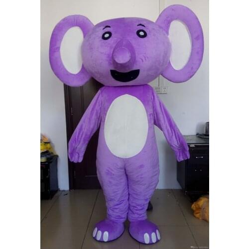 Sm0511 100% real photos of purple colour elephant mascot costume for adult to wear for sale