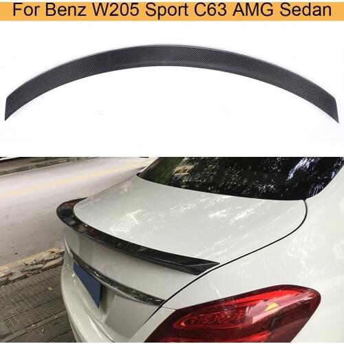 C Class Carbon Fiber Rear Trunk Spoiler For Mercedes Benz W205 C180 C200 Sport C63 AMG Sedan 4 Door 2015 - 2017 Rear Wing