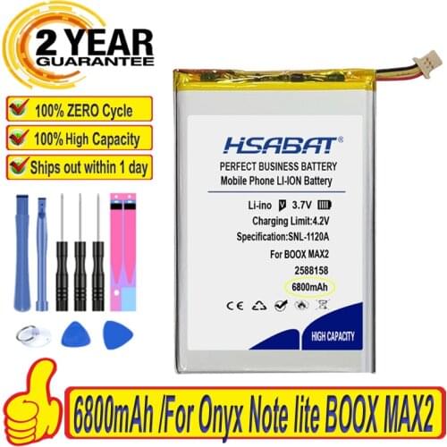 Top Brand 100% New 6800mAh Battery for Onyx Note lite BOOX MAX2 2588158 Ebook Batteries