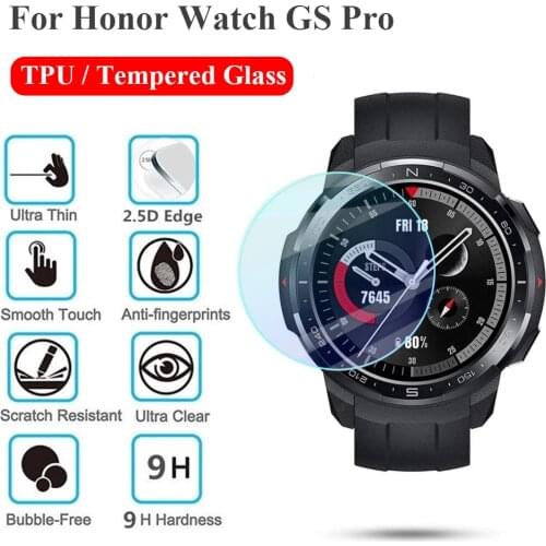 Protective Film for Honor Watch GS Pro Smart Watch Soft TPU Film 9H Tempered Glass Screen Protector Guard Cover