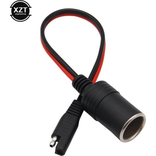 Female Cigarette Lighter Socket to Sae With Sae 2 Pin Quick Release Disconnect Connector Plug 14AWG Extension Cable