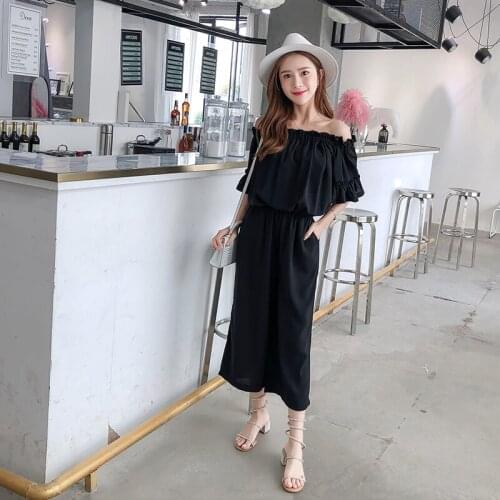 Korean Style 2019 Plus Size Women Jumpsuits High Waist Sexy Strapless Woman Bodysuit Rompers Womens Jumpsuit Combinaison Femme