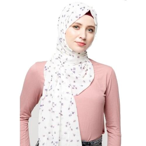 Fashion Women Floral Chiffon Hijabs Scarf Ladies Printed Shawl Wraps Bufandas Muslim Bonnet Caps 180*70Cm 22 Colors 1PC Retail