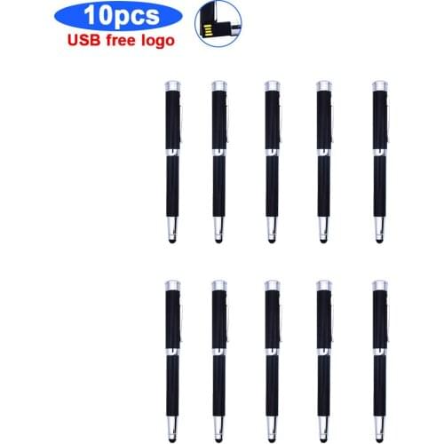 10pcs/lot Free Logo ballpoint Pen USB Flash Disk Micro PenDrive Metal U Disk Memory Stick USB Stick 8GB 16GB 32GB Memory Stick
