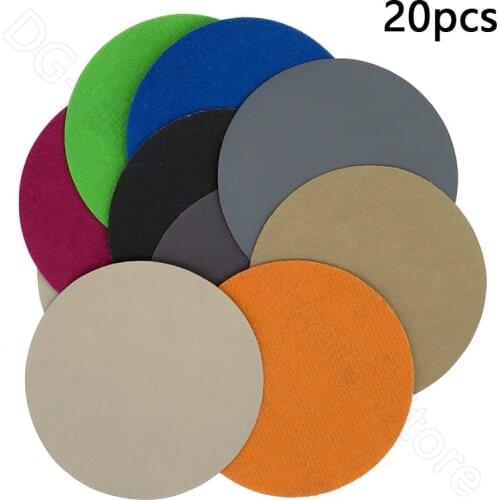 20pcs 4 Inch 100mm Sandpaper Hook Loop Wet and Dry Round Abrasive Flocking Sanding Paper 60 80 100 120 150 180 240-10000 Grit
