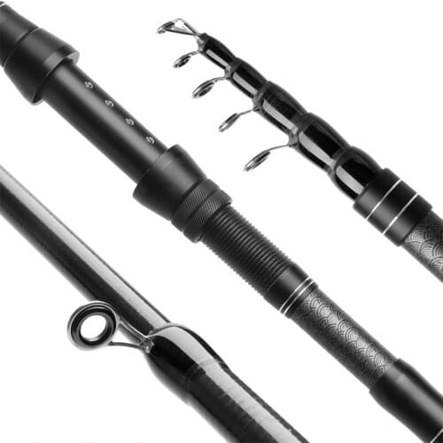 2021 Carbon Telescopic Fishing Rod Portable Travel Spinning Rod 1.8-3.0M Carp Feeder Rod Ultrashort Fishing Accessories