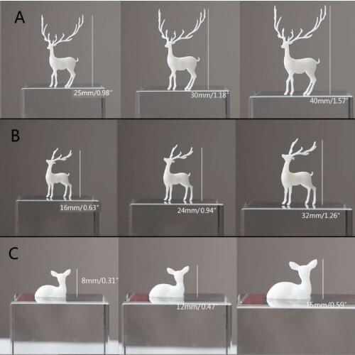 3Pcs Silicone Mini Elk Deer Modeling Resin Mold Landspace Fillings Resin Jewelry Fillings Resin Casting Filler Art Craft