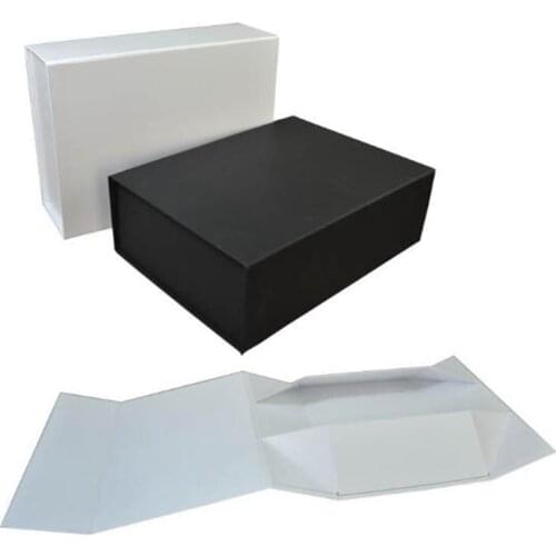 30Pcs/Lot Foldable Black White Hard Gift Box With Magnetic Closure Lid Favor Boxes Childrens Shoes Storage Box 22x16x10cm