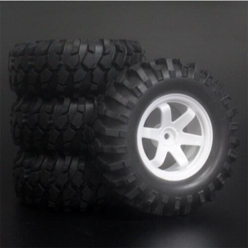4x 1.9Inch 96mm Rubber Tires Plating Wheel Rims For D90 D110 SCX10 CC01 RC Rock Crawler Truck Climbing Off-Road Car