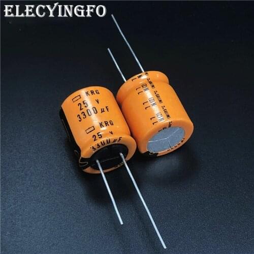 5pcs/50pcs 3300uF 25V3300UF NIPPON NCC KRG Series 18x20mm Low profile 25V3300uF Aluminum Electrolytic Capacitor