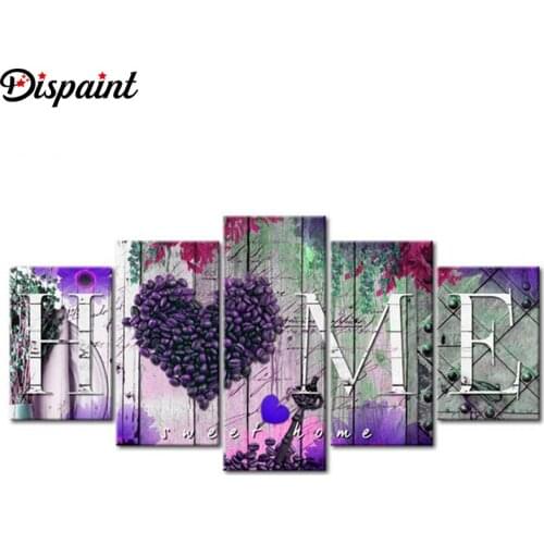Dispaint 5pcs Full Square/Round Drill 5D DIY Diamond Painting "Home scenery" Multi-picture Combination Embroidery 5D Decor