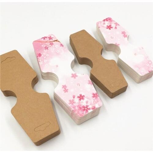 50pcs Paper Printing Romantic Cherry Blossoms Necklace Cards Fashion Pendant Displays Cards Set Jewelry Packaging Cards