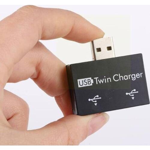 USB 2.0 Male to 2 Port USB Twin Charger Adapter USB Adapter Splitter Hub DC Converter 5V Charging Connector V2C2