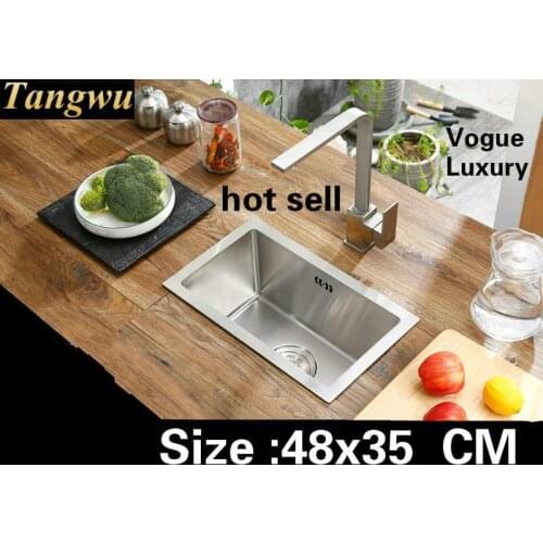 Free shipping Apartment kitchen manual sink single trough mini vogue wash vegetables 304 stainless steel hot sell 480x350 MM