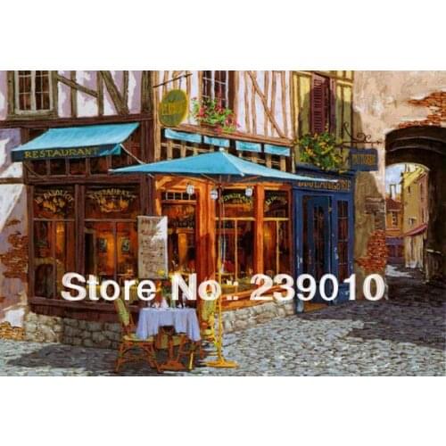 Free shipping Landscape Architecture Canvas Prints Mediterranean Oil Painting Printed On Canvas Home Decoration Wall Art