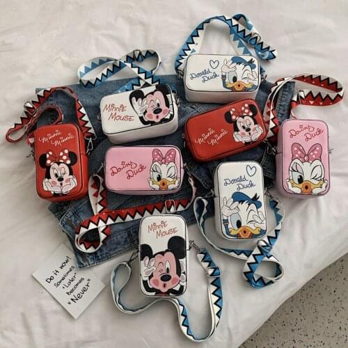 Disney Mickey Mouse Childrens Messenger Bag Mickey Minnie Mouse Children Cartoon Shoulder Bag Boy Girl Chest Bags Waist Bags