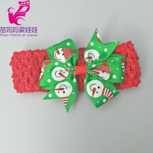 For 43cm Doll Christmas Hair Band for 18" 43cm Bebe New Born Doll Head Band Baby Doll Accessories