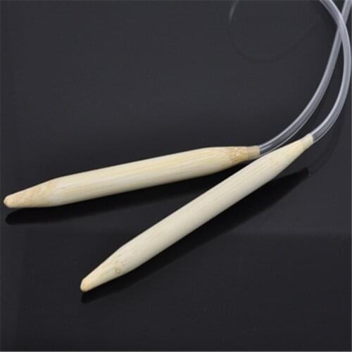 DoreenBeads Big Size Bamboo Circular Knitting Needles Transparent Tube Double Pointed Crochet Hooks 100cm(39 3/8") long,1Pair