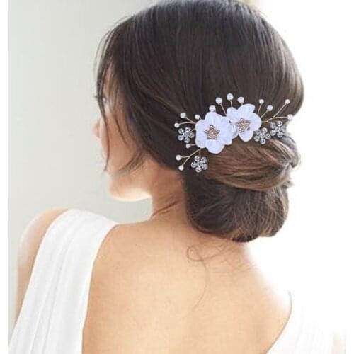 ZMHP151 Organza Flower Hair Accessories for Women Wedding Hair Combs Hair Pins Bridal Headpiece Bridesmaid Gift Bride Headdress
