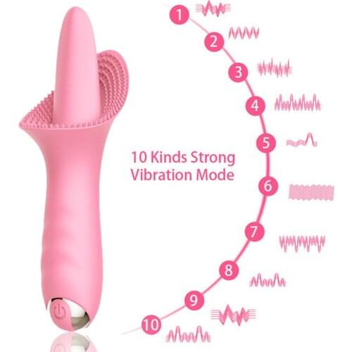 10 Intense Tongue Licking Vibrator Oral Clitor G-Spot Stimulator Clitoral massager adult Sex toys For Woman Female Masturbation