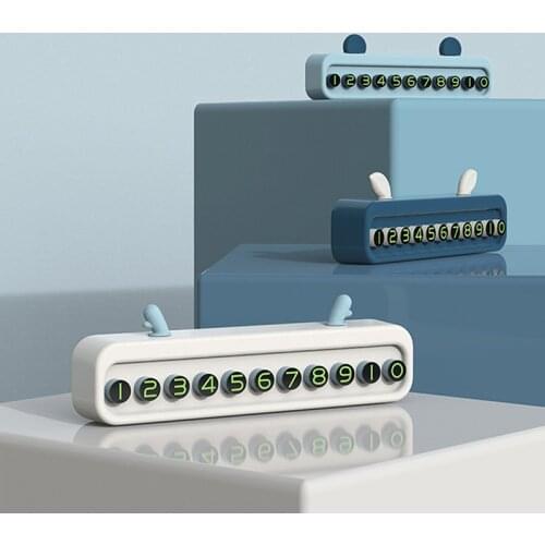 Car Temporary Parking Card 3D Cartoon Hidden Phone Number Plate Sticker Fashion Parking Stop Sign For Car Automobile Accessories