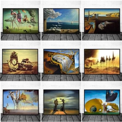 Surrealism By Salvador Dali Famous Canvas Paintings Wall Art Posters and Prints Wall Pictures Cuadros for Living Room Decor