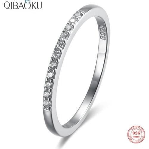 Sterling Silver 925 Rings White Zircon Simple Rings Thin Fashion Exquisite Rings Fine Jewelry Gift for Women