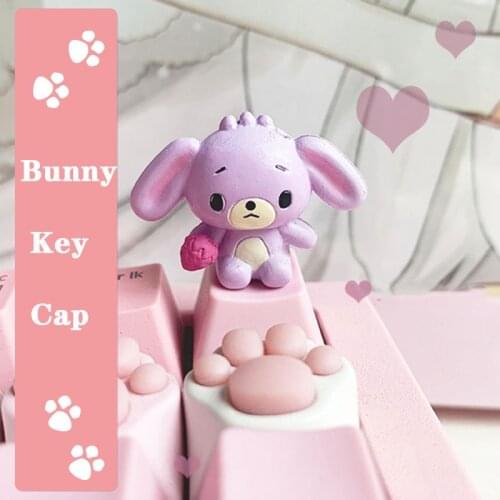 Key Caps for Cute Rabbit Handmade Keyboard Buttons Anime Cartoon Personality Stereo Keycaps for festival