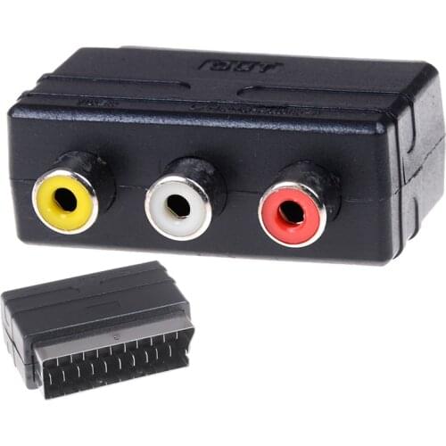 Composite RCA SVHS AV TV Audio Converter RGB Scart To 3 RCA S-Video Adapter For Video DVD Recorder TV Television Projector