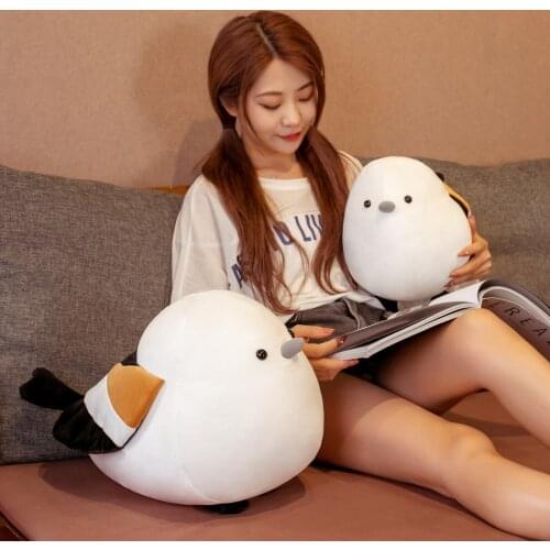 35/50cm Simulation Round Sparrow Plush Toys Kawaii Bird Dolls Lovely Paridae Plush Pillow Stuffed Soft Toys for Girls Baby Gift