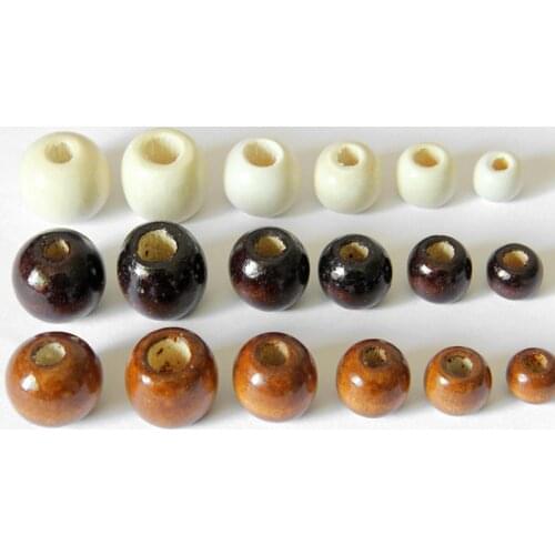 100pcs Wholesale 9*10/11*12/13*14/15*16/17*18mm Handmade Round Wood Spacer Bead for Jewelry Making Bracelet Necklace Accessories
