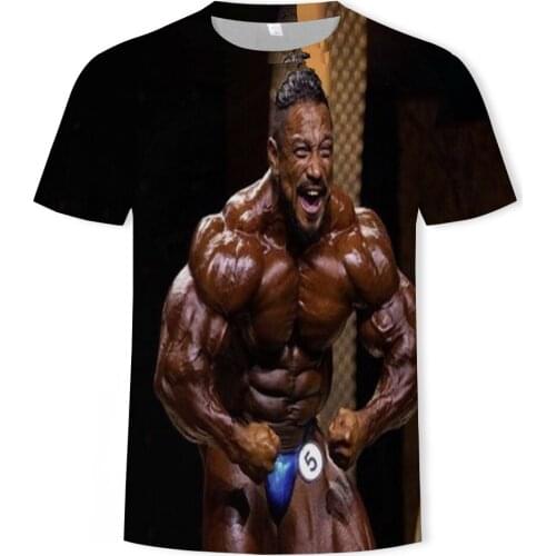 2021 summer new muscle mens T-shirt 3D digital printing cool short-sleeved shirt casual street style 3DT shirt