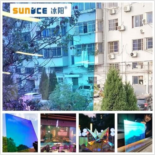 SUNICE 13.7inch Width Use for Glass Chamelon Color Rainbow Effect Decoration Window Film Sticker Paper Design Home Building
