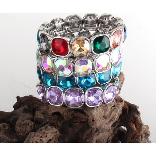 RH New Designer Fashion Women Armbander Rhodium Plated Summer Multicolor Crystal Bracelets For Jewelry Gift