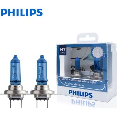 Philips H7 12V 55W PX26d diamant Vision 5000K Original car halogen super white headlight free shipping 10 pairs 12972DVS2