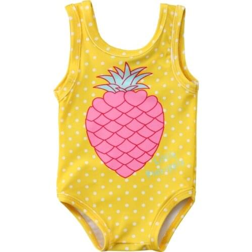 Pineapple Beachwear For Girls Summer Toddler Baby Girls One Piece Swimwear Sleeveless Swimsuit Bathing Suit One Piece Bikinis