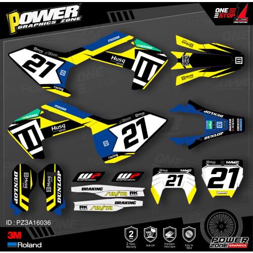 PowerZone Custom Team Graphics Decals 3M Stickers Kit For Husqvarna Sticker 2016-18 TC FC TX FX FS 2017-19 TE FE 125-450cc 36
