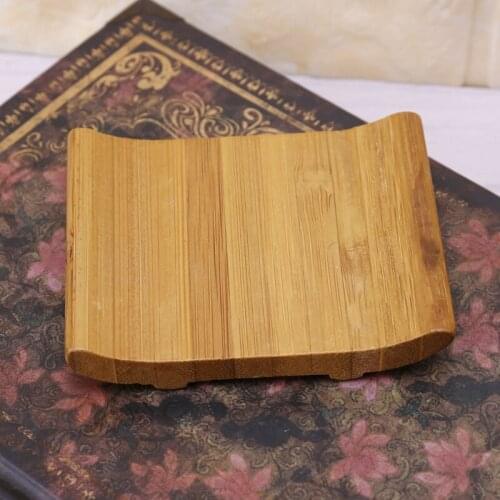 Q9QF Natural Bamboo Soap Holder Dish Bathroom Shower Plate Stand Storage Box Rack