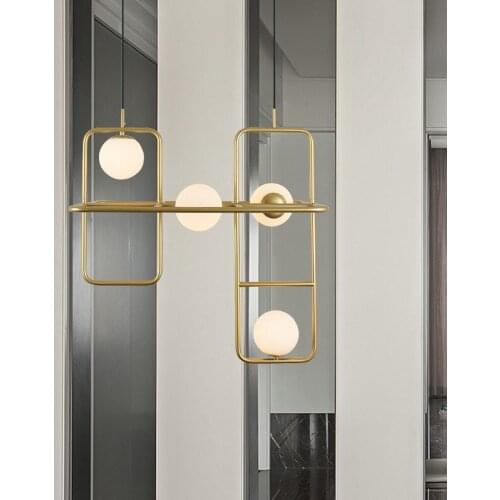 Modern Cross Metal Glass Globe G9 Led Chandelier Minimalism Cross Gold Metal Led Chandelier Lighting Pendant Chandelier Light